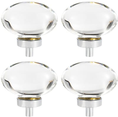 Allecto - Luxe Kristallen Deurgrepen - Zilveren Basis - Modern en Elegant - 4 Stuks - Hoogwaardige Kwaliteit - Perfect voor Deuren - Geschikt voor ...