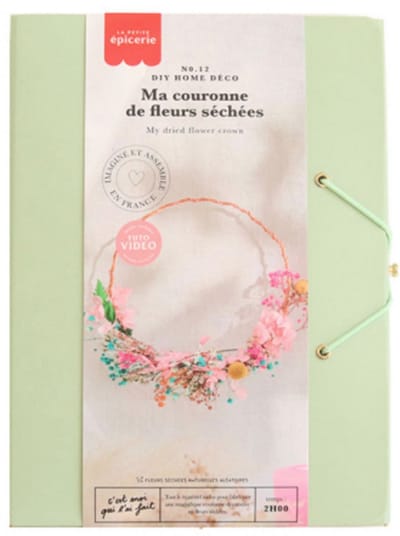 La Petite Epicerie DIY HOME DECOR KIT "MY DRIED FLOWER CROWN/MIJN GEDROOGDE BLOEMENKROON" 240g H15xW21xL3cm| Creatieve | Hobbyset | creatief startpakket | kinderen en volwassenen