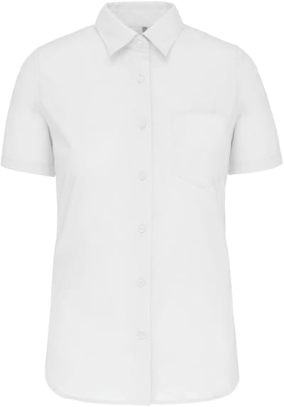 Kariban Dames Poplin Blouse Korte Mouwen K544 - White - 3XL