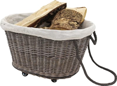 Muntel® Houtmand op wielen - Opbergmand - Veelzijdig - Duurzaam - Handgrepen - 65 x 52 x 38 cm