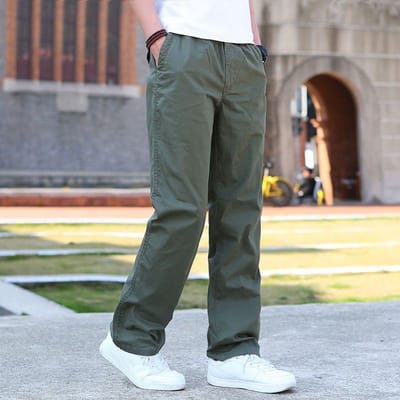 Herenbroek in grote maten, casual en recht, voor werk en sport. L (120-140 jin) gray