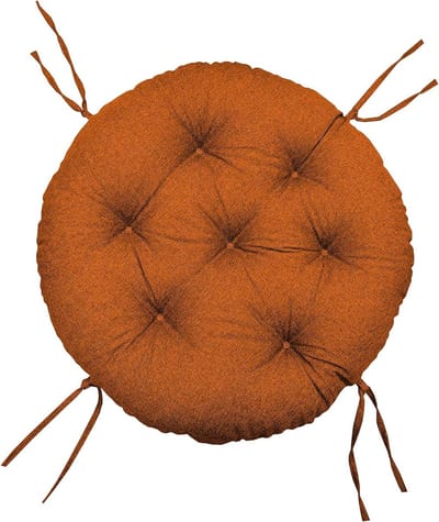 Papasan Fauteuil Kussen - Rond Zitkussen Tuinkussen - Comfortabel Zitten - Gewatteerd Met Lussen - 50cm - Oranje
