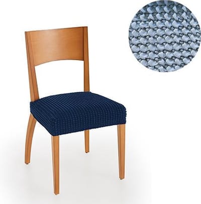 Belmarti® Stoelhoes Milos Lichtblauw (2 stuks) voor eetkamerstoelen 40-50cm - Extreme Stretch stoelhoezen - Antistatisch - Ademend Katoen