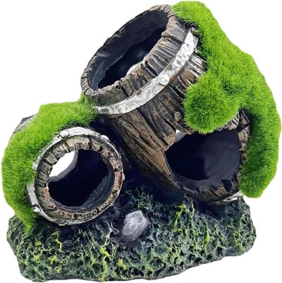 Aquarium Boomstam Grot - Vis Verstop Grot - Aquarium Decoratie - Natuurlijke Stijl - 1 Stuk