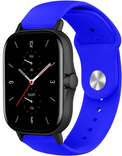 Strap-it Siliconen sport bandje - geschikt voor Xiaomi Amazfit GTS 1-2-3-4 - Mini / Amazfit Bip / Bip S / Bip Lite / Bip U Pro / Bip 3 / Amazfit GTR 42mm - blauw