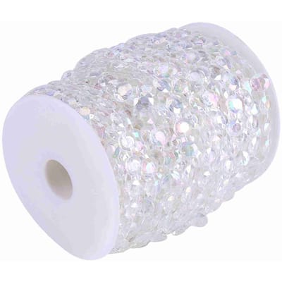 30m Acryl Kristalachtig Koord Kralen Gordijn Bruiloft Verjaardag Feest Decoraties DIY Knutselwerkjes #2 0.5mm/0.02in white