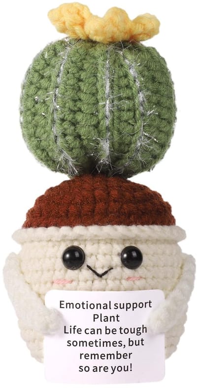 Dailygoody - Positieve Cactus - Grappige Aardappel - Handgemaakt Gebreid Cactusspeelgoed - 11 cm - Schattig Pop Geschenken - Geschikt voor Volwassenen...