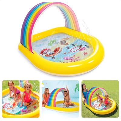 Kinderbadje - Zwembad - Speelcentrum - Kinder Zwembad - Speelbadje - Watersproeier - 147x130x86cm - Met Reparatiesetje