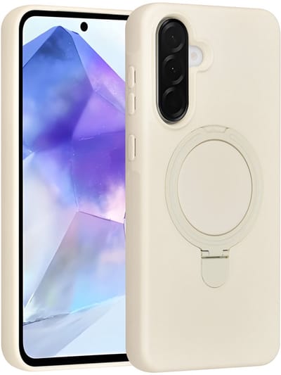 TUNIQ telefoonhoesje voor Samsung Galaxy A56 - MagSafe met ringstand - Gebroken wit