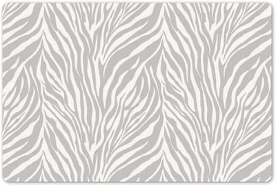 Placemats 45x30 cm - Placemat kunststof - 1 stuk - Zebra - Motief - Grijs - Borden onderleggers - Decoratie voor op tafel - Keuken tafeldecoratie accessoires - Vinyl onderlegger - Tafelversiering