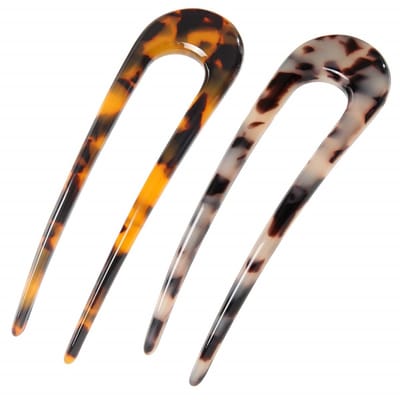 TOVBMUP Franse-haarklem-cellulose-acetaat-schildpadlook-U-vorm-2-delig-haaraccessoire-dames-kapselspeld