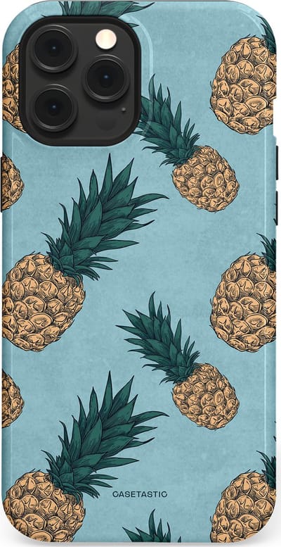 Casetastic Hoesje Geschikt voor Apple iPhone 12 Pro Max Magsafe - Stijlvolle Beschermende Duo-layer Case - Tropische Ananas
