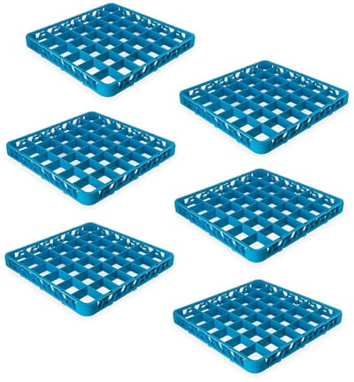 Glazenrek Opbouwdeel - Vaatwasrek Extender - Efficiënt Afwassen - 36 Vakken Ontwerp - 53x53x4.5cm - Blauw