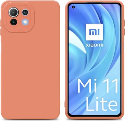 Cadorabo Hoesje geschikt voor Xiaomi Mi 11 LITE (4G / 5G) / 11 LITE NE in FLUID LICHT ORANJE - Beschermhoes gemaakt van flexibel TPU silicone Cover Fluid Case