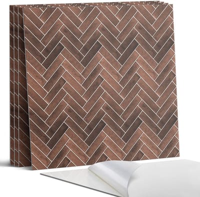 Coloray Wandpanelen Zelfklevend - Visgraatpatroon in het hout Zelfklevende Wandpanelen - 50 cm x 50 cm - Bruin Wandpaneel PVC - 5 stuks - Texturen Wandpanelen Zelfklevend - Wandbord Keuken - Wandpaneel Badkamer