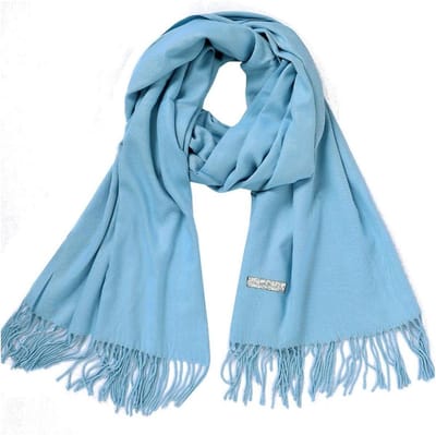 Dames Sjaal - Warme omslagdoek - Warm Blijven - Zachte textuur - 200x70cm - Lichtblauw
