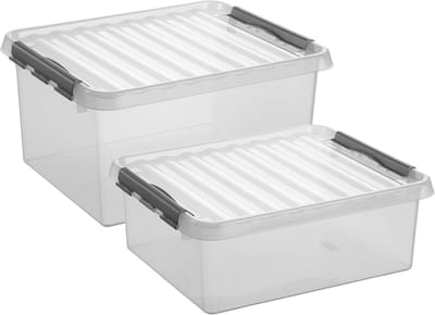 Sunware opbergboxen set - 6x stuks - in 25L en 36L - kunststof - met deksel