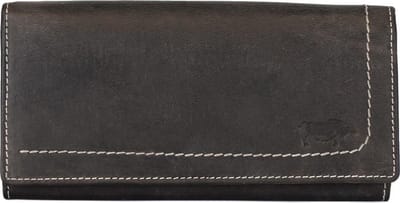 Dames Portemonnee Leer Luxe Overslag Model - Donkerbruin