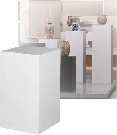 Vierkante Sokkel - Display Zuilen - Decoratie Tentoonstellen - Hoge Draagkracht - Tot 110 cm - Zwart Wit