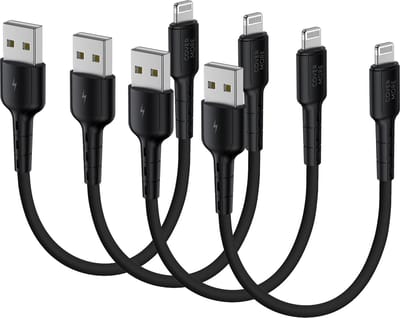Voordeelpak oplaadkabels geschikt voor iPhone kabels - Usb A naar Lightning - 4 stuks - Kort - 30cm - Zwart