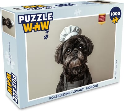 Puzzel Kokskleding - Zwart - Hondje - Legpuzzel - Puzzel 1000 stukjes volwassenen