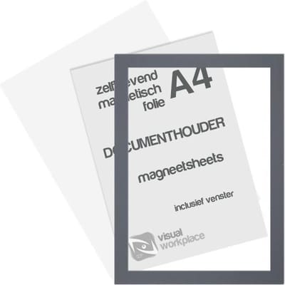 Zelfklevend magneet folie A4 (incl. magneetvenster) - Grijs