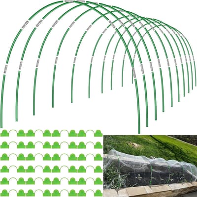 Tuinhoepels 60 stuks - Kweek tunnel hoepels - Planten beschermen - Flexibel glasvezel frame - 8ft breed