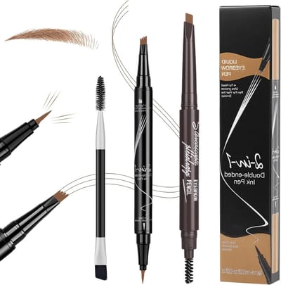 3-in-1 Oogbrauwpotlood Set, Waterbestendig en Vlekbestendig, Natuurlijke Look met Micro-Sculpting Tips voor Perfecte Oogbrows (Lichtbruin)
