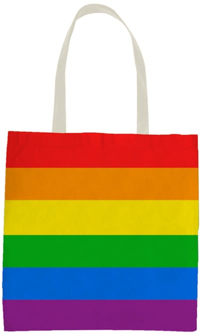 Henbrandt - Regenboog Pride Vlag Shopping Bag - Rainbow Shopper Bag - Gay Pride Tas - Ondersteuning voor LGBTQ+ Gemeenschap - Rainbow Tote Bag - Afm. Tas: 40x40 Cm.