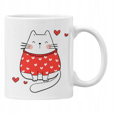 Valentijnsdag Mok met Katten & Hart - Leuk Cadeau