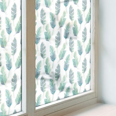 Coloray Privacy Folie Raam - Tropische bladeren Anti inkijk Raamfolie Glas in Lood - 200x116 cm - Groente Melkglas Folie - Zonwerende Raamfolie - Voor de badkamer, slaapkamer, hal - Privacy Folie Raam Glas in Lood