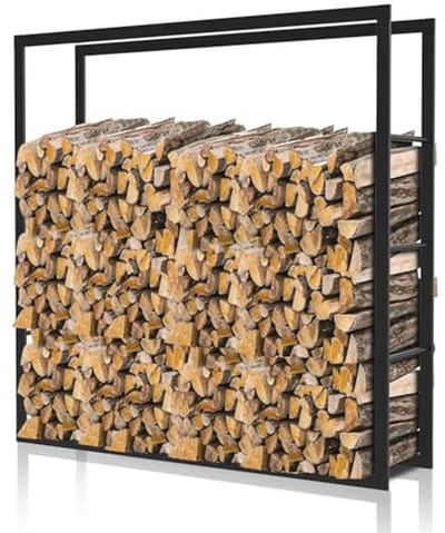 Metalen Brandhoutrek voor Binnen en Buiten - 100 x 25 x 100 cm, Duurzaam en Stevig Haardhoutstandaard