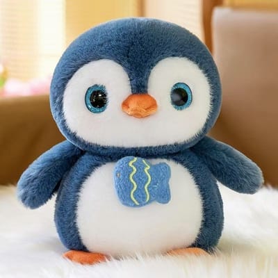 Peluche Pingouin 22cm Mignon Monde Océan Poupées Pingouin Douces Cadeau d'Anniversaire pour Filles Cadeau de Compagnie Peluche Tendance Intéressante gray