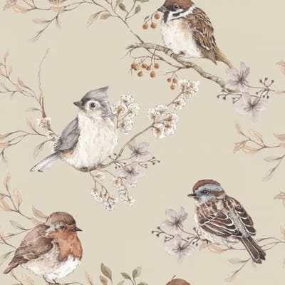 Baby behang Dekornik Birds Beige