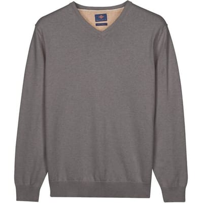 Baileys – Heren Trui – Basic Pullover – V-hals Pullover – Grijs - NOS8100-925