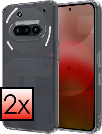 Hoesje - 2 Stuks - Geschikt voor Nothing Phone (3a) - Sterk & Shockproof - Case Siliconen - Back Cover - Telefoon Hoes - Transparant