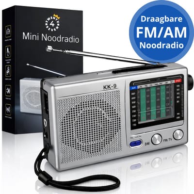 Twenty4seven® Noodradio Draagbaar - Mini Radio op Batterijen - FM & AM Ontvangst - Survival voor Noodpakket bij Stroomuitval & Rampen