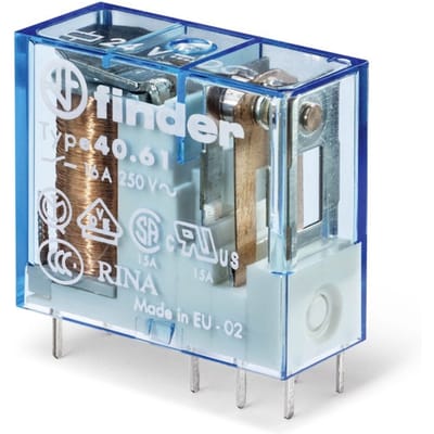 Finder PCB Relais 16A 12VDC Enkelpolige Omschakeling - 40.61.9.012.1000 [2 Stuks]