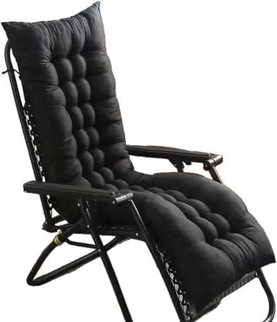 Ligstoelkussen Dik - Tuinstoelkussen Loungerkussen - Comfortabel Zonnebaden - Met Anti-slip Band - 170x53CM - Grijs