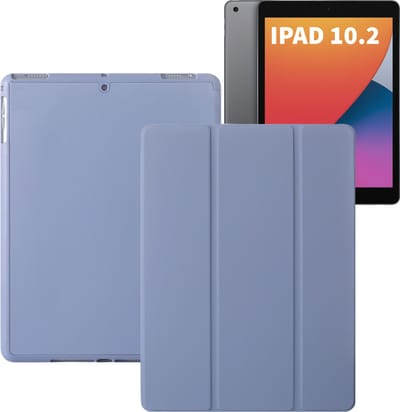 Tablet Hoes + Standaardfunctie - Geschikt voor iPad Hoes 7e, 8e, 9e Generatie -10.2 inch (2019,2020,2021) - Lavender Paars