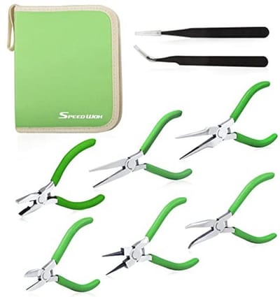 6-delige mini tang set met koffer voor ambachten en reparaties