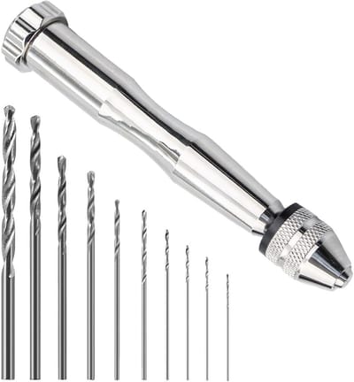 Mini Handboormachine Set met 10 HSS Boren voor Modelbouw, Hout en Sieraden
