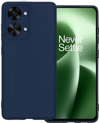 Hoesje Geschikt voor OnePlus Nord 2T - Sterk & Shockproof - Hoes Cover - Siliconen Case - Donkerblauw