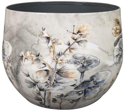 TS Collection - Bloempot Designed by Lammie - Moonlight meadow - 17x15 - Metaal & Epoxy - Exclusieve woonitems voor binnen - Handgemaakt - Unieke print - Designed by Lammie