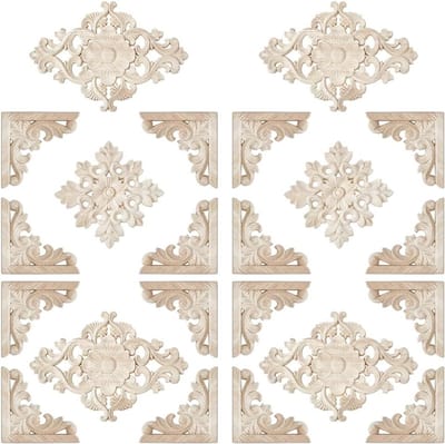 22 Stuks Decoratieve Houten Applicaties en Inzetstukken voor Meubels, Perfect voor Kastdeuren en Slaapkamerdecoratie