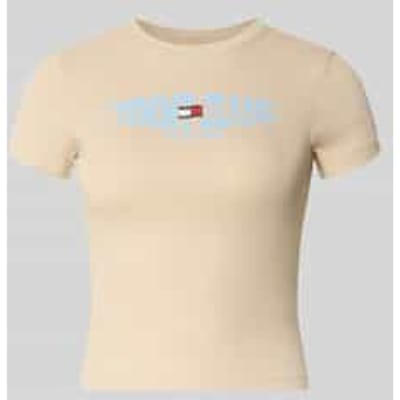Slim fit T-shirt van katoenmix