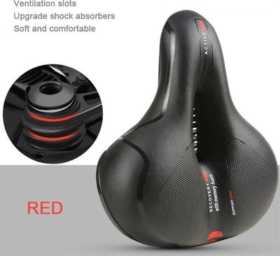 QualityB4Quantity - Ergonomische gel fietszadel - zadel inclusief zadelstrop 22mm - Rood/Zwart