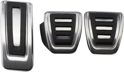 Pedaal Covers Set - Auto Pedalen - Verbeter Rijcomfort - Antislip Oppervlak - Set van 2 of 3 - Zwart Zilver