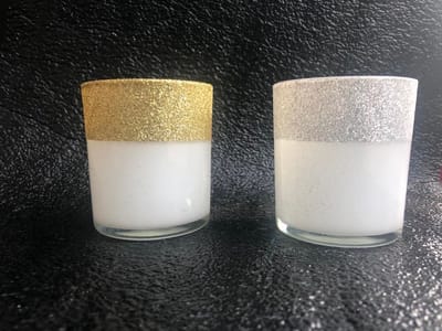 set van 2 waxinelichthouders goud en zilver theelichthouders windlicht