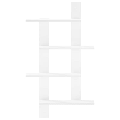 vidaXL - Wandplank - Wit - 61 - x - 13,5 - x - 105 - cm - Bewerkt - hout